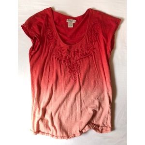 Lucky Brand | Embroidered Fade Top